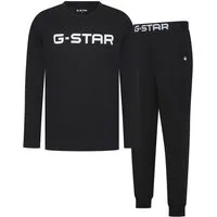 G-STAR Pyjama STONE, LONG SLEEVE T-SHIRT & CUFFED PANTS SLEEP SET (Set, 2 tlg) in elastischer Baumwoll-Qualität, Regular Fit