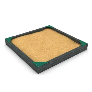 Großer Sandkasten 258x258 cm für Kita & Schule - Nachhaltiger Spielplatz Sandkasten aus Recyclingmaterial - Wetterfest nach DIN 1176 - Wickey
