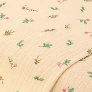 Musselin/Doppel-Gaze "Blümchen", creme-color