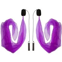 Diabolo Freizeitsport Spiel Flow Arts Jonglierset mit Chiffon-Schweif ab 5 Jahren, Poi-Spiel, UV Spiral Poi Kid 40 cm Lila - Soft Poi für Kinder