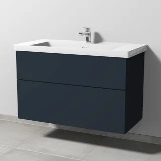 Sanipa 3way Waschtischunterbau zu Villeroy & Boch Subway 3.0 Waschtisch mit 2 Auszügen, Marine-Matt SP8491R