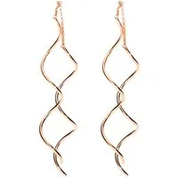 LÖB Paar Ohrhänger Ohrringe Hängend Durchzieher Spirale Stab Roségold (Geschenke für Frauen Damen Beste Freundin Mutter Mama Ehefrau Oma sie zum Geburtstag Schmuck Sommer, Inkl. Schmuckbox), Ohrhänger zum Durchziehen Modern Schlicht Minimalistisch Ei