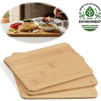 LS-LebenStil Frühstücksbrett 3x Holz Essbrettchen 22x14cm 3 ´er Set Bambus Küchenbrett Holzbrett, Holz, (nachhaltige Frühstücksbrettchen - Eßbrett Wurstbrett Käsebrett Stullenbrett, 3-St., Vesperbrett Brettchen Brotzeitbrett Schneidebrett Brot Obst S