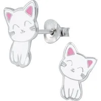 schmuck23 Paar Ohrstecker Kinder Ohrringe Katze 925 Silber, Kinderschmuck