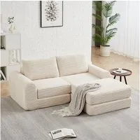 REDOM Schlafsofa Modulares Cord-Sofa-Bett 2-in-1, mit herausnehmbarer Fußstütze 1 Teile