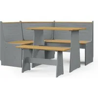 HTI-Living Eckbank Eckbankgruppe Marija (Set, 3-St., 1 Esstisch, 1 Eckbank mit Rücklehne, 1 Sitzbank), Esstisch Eck- und Sitzbank Landhausstil