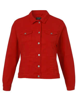 VIA APPIA DUE - Jacke Kragen 1/1 Arm Knöpfe rot - Gr. - 48