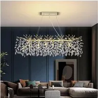 RRBEST Kronleuchter Modern Kronleuchter Kristall Leuchte, Luxus Kristall Pendelleuchte, Dimmbar Kristall Hängeleuchte, für Esszimmer, Wohnzimmer, Schlafzimmer
