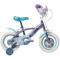 Volare Kinderfahrrad Disney Frozen 2 für Mädchen 12 Zoll Blau/Lila mit zwei Handbremsen, Disney Die Eiskönigin, offizielle Lizenz, abnehmbare Stützräder