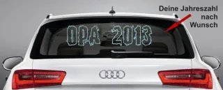Aufkleber, Autoaufkleber Heckscheibe "OPA 20__" (Wunschjahr)