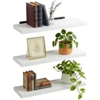 relaxdays Wandregal im 3er Set, weiss, 80 cm