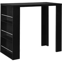en.casa Bartisch, »Bonn« Bartheke mit seitlichem Regal schwarz 117 x 57 x 106,5 cm