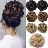 LuxusKollektion Kunsthaar-Extension Haarteil Ponytail Dutt Haargummi Hochsteckfrisur 30 g blond