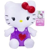 SANRIO Kuscheltier Kuschelige Hello Kitty Plüschfigur im lila Kleid ca. 23 cm (Set, 1-St., Geschenk-Set), Weiches Plüschtier mit Herz-Design – liebevolles Detail Geschenke
