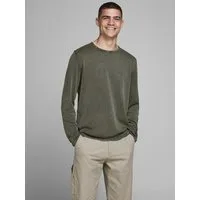 Jack & Jones Rundhalspullover JJELEO KNIT CREW NECK NOOS Baumwolle, regular fit