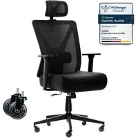 Dowinx Bürostuhl mit höhenverstellbarer Rückenlehne, Gaming-Stuhl 3D-Armlehnen (Packung), strapazierfähiger Schreibtischstuhl für bis zu 220 kg