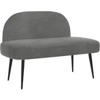 vidaXL Sitzbank Gepolsterte Bank mit Rückenlehne Dunkelgrau 110 x 60 x 76 cm (1-St)