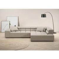 Home affaire Ecksofa Ancona, Ecksofa, incl. Kopfteilverstellung, Breite 319 cm, L-Form, wahlweise motorische Sitztiefenverstellung, auch in Cord + Easy Care