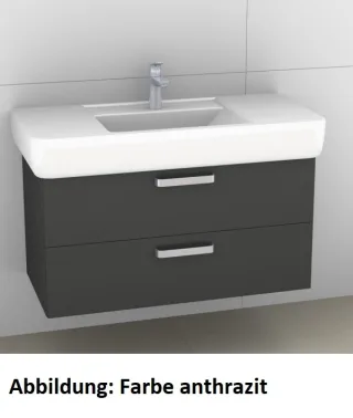 Artiqua 413 Waschtischunterschrank für Renova Plan 122101, 122102 Quarzgrau Matt Select, 413-WU2L-K6 413-WU2L-K69-7163-173
