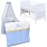 Baby-Delux Komplettbett Babybett Jack Komplettset, 10-tlg., Kinderbett 70x140 cm weiß, Bettset verschiedene Designs