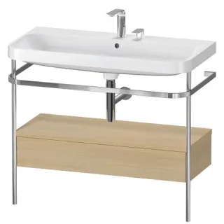 Duravit Happy D.2 Plus c-shaped Set mit Metallkonsole und Schubkasten Mediterrane Eiche Matt 975x490 HP4843E7171