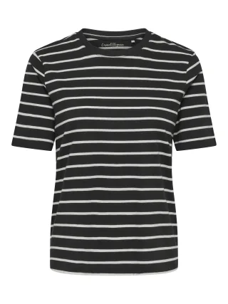 ONLY - ONLHAPPY S/S O-NECK STRIPE TEE JRS Black - Gr. - XS
