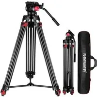 Neewer TP-M200 Videostativ, Robustes Kamerastativ aus Aluminiumlegierung Dreibeinstativ (Höhenverstellbar 88-200 cm, mit 360° Fluidkopf, für Canon Sony)