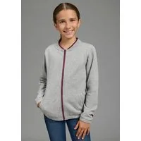 KangaROOS Sweatjacke Modische Sweatjacke mit Bündchen hüftlange Schnittform, mit Reißverschluss, Langarm