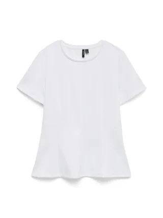 VERO MODA - VMABBY SS PEPLUM TOP JRS Bright White - Gr. - M