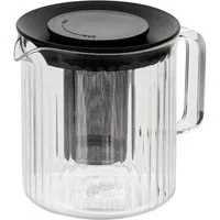 RESTO Kitchenware Teekanne Ain, hitzebeständige Glaskanne im 3D Design, Höhe ca. 13 cm, 1 l, (4-St), mit herausnehmbarem Filtersieb aus Edelstahl, im Geschenkkarton