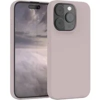 EAZY CASE Handyhülle Premium Silikon Case für Apple iPhone 15 Pro 6,1 Zoll, Silikon Schutzhülle mit Kameraschutz kratzfest Cover Rosabraun