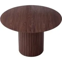 GrandCA HOME Esstisch Runder Küchentisch im nordischen Stil, Holzmaserung-Design (1-St), aus MDF, 120 × 76 cm, Hellbraun/Dunkelbraun