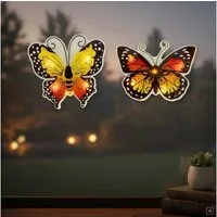 abc HOME Fensterdekoration LED Schmetterlinge 2er Set – selbstklebend & kabellos – Fensterdeko
