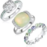 Lulu & Jane Fingerring AV162 (1-tlg), verziert mit Kristallen von Swarovski®