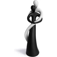 Feinknick Dekofigur Harmonisches Paar in Schwarz & Weiß - stilvolles Symbol für Liebe, handbemalte Skulptur aus Marmorit 27cm hoch