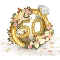 papercrush Glückwunschkarte Goldene Hochzeit Pop-Up Karte, Goldhochzeit, 50 Jahre Jubiläum, Handgemacht