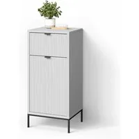 Livinity® Midischrank ATERNO, Weiß, 40 x 87 cm mit Tür und Schublade (1-St)