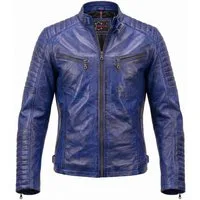 MDM Bikerjacke Herren Lamm Nappa Lederjacke Leichte Sommer Biker Lederjacke