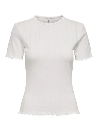 ONLY - ONLTENNA O-NECK S/S TOP JRS NOOS Cloud Dancer - Gr. - S