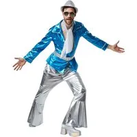 dressforfun Hippie-Kostüm Herrenkostüm Disco Master, Schillerndes Disco-Outfit aus Glanzstoff