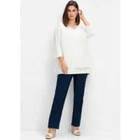 Sheego T-Shirt 3/4-Arm-Shirt 3/4-Arm mit Chiffon-Oberteil
