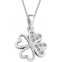 Goldene Hufeisen Kette mit Anhänger Kleeblatt Mädchen Damen Halskette 925 Silber Glücksbringer (2-tlg, inkl. Etui), Rhodiniert