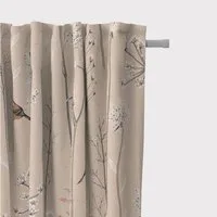 SCHÖNER LEBEN. Vorhang SCHÖNER LEBEN. Vorhang Soft Branch Blüten Gräser Vögel natur rosa 2, Smokband, blickdicht, Kunstfaser, handmade