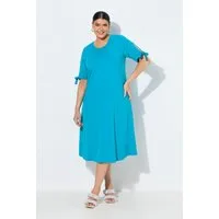 Ulla Popken Midikleid Midikleid Ärmelschlitz A-Linie Rundhals Halbarm