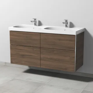 Sanipa 3way Waschtischunterbau zu Geberit Acanto Waschtisch mit 4 Auszügen, Eiche-Arizona BR42080