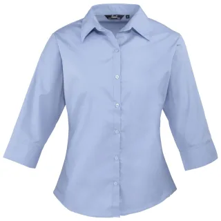 Premier - Bluse für Damen 3/4 Ärmel (Mittelblau)
