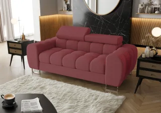 Sofa Designersofa BASTIEN 2-Sitzer in Stoff Gemma Rot