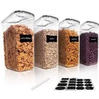 SURFOU Vorratsdose Vorratsdosen mit Deckel Luftdicht Küchen Organizer Frischhaltedosen 4L, Kunststoff, (4er Set Spaghetti-Box–Müslibehälter, Getreidebehälter, Mehlbehälter, Zuckerdose, Keksdose, Vorratsdosen mit Deckel luftdicht, BPA-frei, Lebensmitt
