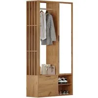 OKWISH Garderoben-Set 6-in-1-Eingangsschrank, (Garderobenschränke mit flur, 1-St., Wäscheständer), 100*33*190cm, mit Spiegel