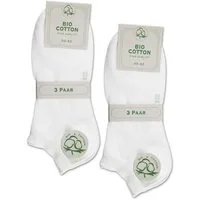 sockenkauf24 Sneakersocken 6 Paar Sneaker Socken Bio Baumwolle Herren & Damen (Weiß, 43-46) ohne Naht mit Komfortbund - 16399 WP